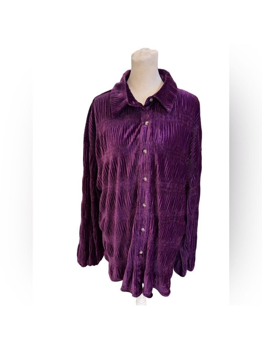 BiBi Purple Velvet Blouse Size XL